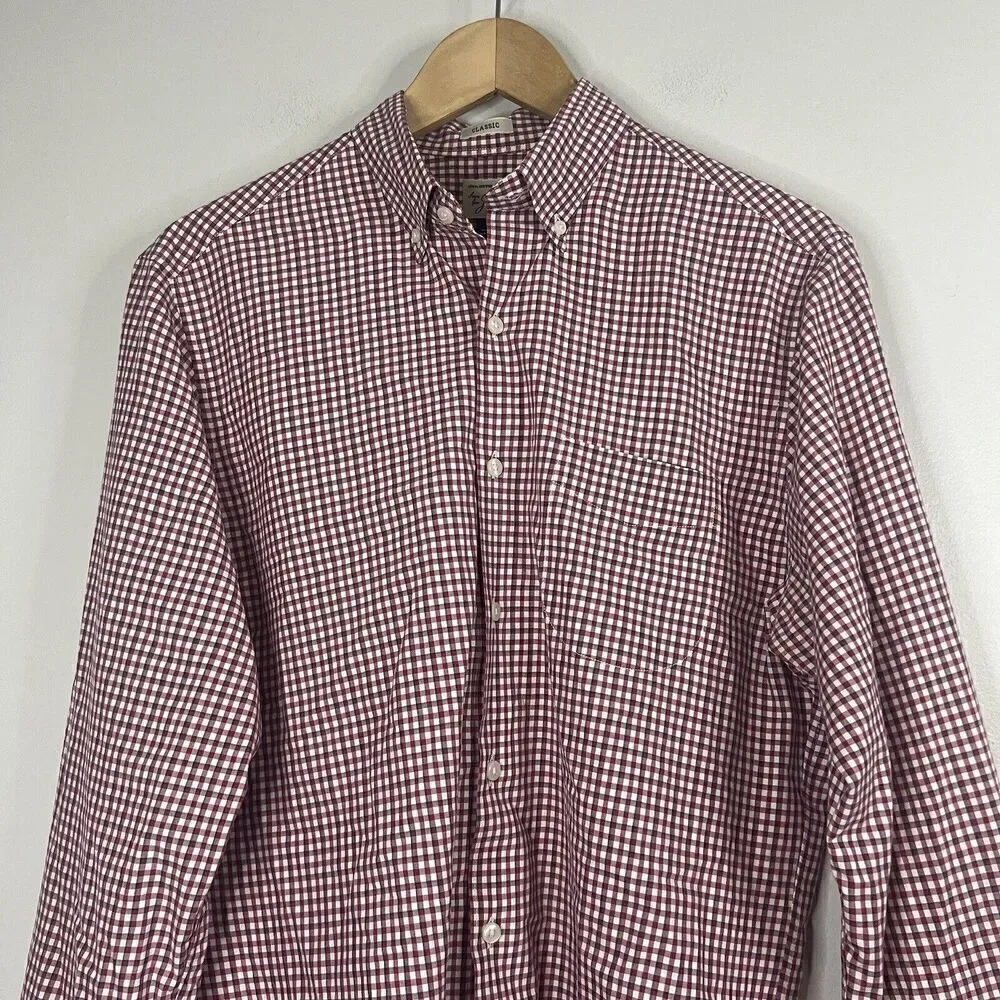 J. Crew Red And Blue Gingham Button Up Shirt